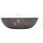 vidaXL Lavabo gris mármol Ø40x12 cm vidaXL Lavabo gris mármol Ø40x12 cm