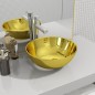 vidaXL Lavabo 28x10 cm cerámica dorado vidaXL Lavabo 28x10 cm cerámica dorado