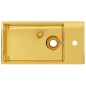 vidaXL Lavabo con rebosadero 49x25x15 cm cerámica dorado vidaXL Lavabo con rebosadero 49x25x15 cm cerámica dorado