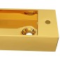 vidaXL Lavabo con rebosadero 49x25x15 cm cerámica dorado vidaXL Lavabo con rebosadero 49x25x15 cm cerámica dorado
