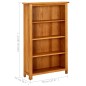 vidaXL Estantería de 4 niveles de madera maciza de roble 70x22x110 cm vidaXL Estantería de 4 niveles de madera maciza de roble 70x22x110 cm