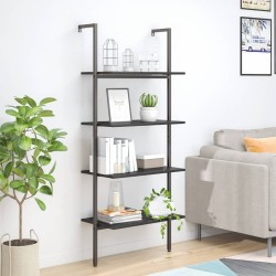 vidaXL Estantería inclinada de 4 baldas negro 64x35x152,5 cm