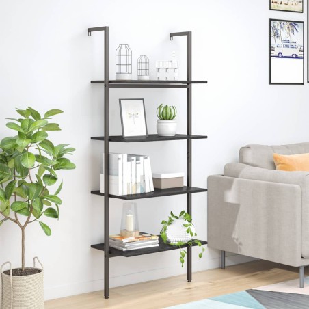 vidaXL Estantería inclinada de 4 baldas negro 64x35x152,5 cm