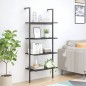 vidaXL Estantería inclinada de 4 baldas negro 64x35x152,5 cm vidaXL Estantería inclinada de 4 baldas negro 64x35x152,5 cm