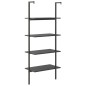 vidaXL Estantería inclinada de 4 baldas negro 64x35x152,5 cm vidaXL Estantería inclinada de 4 baldas negro 64x35x152,5 cm
