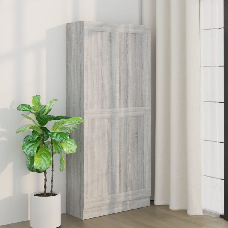 vidaXL Estantería madera contrachapada gris Sonoma 82,5x30,5x185,5 cm vidaXL Estantería madera contrachapada gris Sonoma 82,5x30,5x185,5 cm