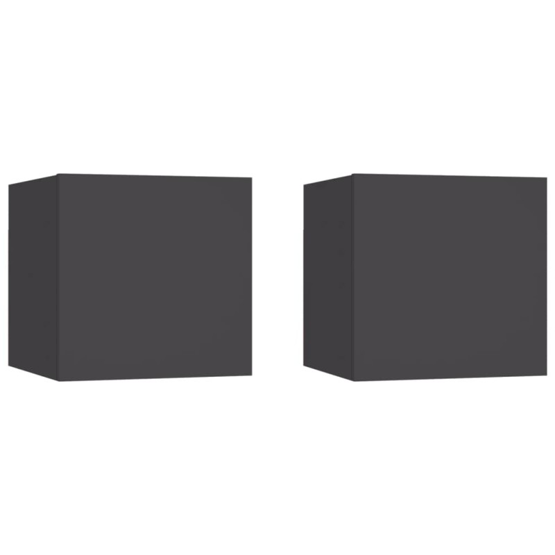 vidaXL Mesitas de noche 2 uds madera ingeniería gris 30,5x30x30 cm vidaXL Mesitas de noche 2 uds madera ingeniería gris 30,5x30x30 cm