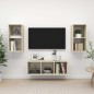 vidaXL Juego de muebles de salón 3 pzas madera ingeniería roble Sonoma vidaXL Juego de muebles de salón 3 pzas madera ingeniería roble Sonoma