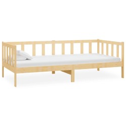 vidaXL Sofá cama de madera maciza de pino 90x200 cm