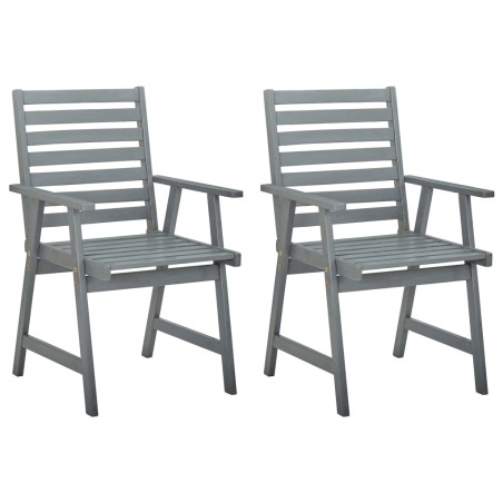 vidaXL Sillas de comedor jardín 2 uds madera maciza acacia con cojines