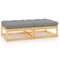 vidaXL Taburetes de jardín con cojines 2 uds madera maciza de pino vidaXL Taburetes de jardín con cojines 2 uds madera maciza de pino