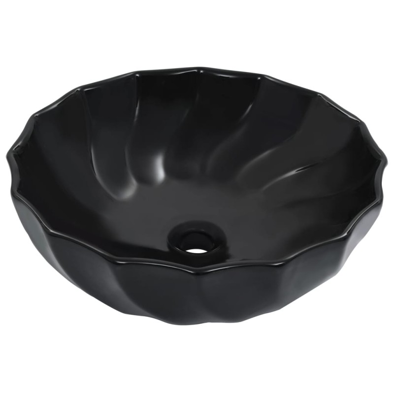 vidaXL Lavabo 46x17 cm cerámica negro vidaXL Lavabo 46x17 cm cerámica negro