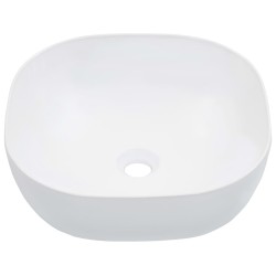 vidaXL Lavabo 42,5x42,5x14,5 cm cerámica blanco
