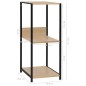 vidaXL Estantería pequeña de madera negro y roble 33,5x39,6x79,7 cm