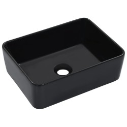 vidaXL Lavabo 40x30x13 cm cerámica negro