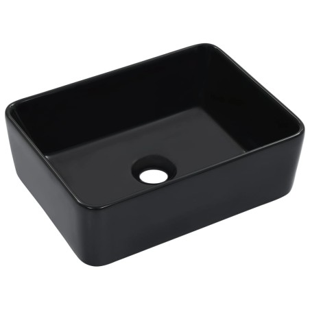 vidaXL Lavabo 40x30x13 cm cerámica negro