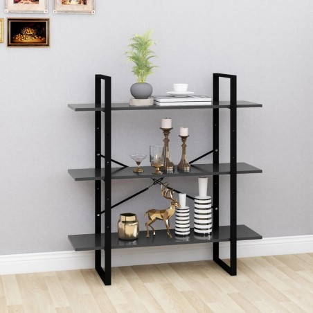 vidaXL Estantería de madera contrachapada gris 100x30x105 cm