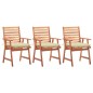 vidaXL Sillas comedor de jardín 3 uds madera maciza acacia con cojines vidaXL Sillas comedor de jardín 3 uds madera maciza acacia con cojines