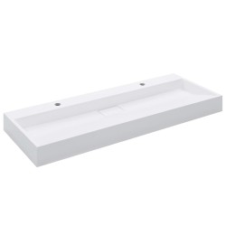vidaXL Lavabo 120x46x11 cm resina mineral/mármol blanco