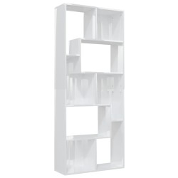 vidaXL Estantería madera contrachapada blanco brillante 67x24x161 cm