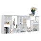 vidaXL Estantería madera contrachapada blanco brillante 67x24x161 cm vidaXL Estantería madera contrachapada blanco brillante 67x24x161 cm