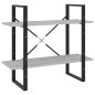 vidaXL Estantería de 2 niveles contrachapada gris hormigón 80x30x70 cm vidaXL Estantería de 2 niveles contrachapada gris hormigón 80x30x70 cm