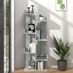 vidaXL Estantería de madera de ingeniería gris hormigón 48x25,5x140 cm