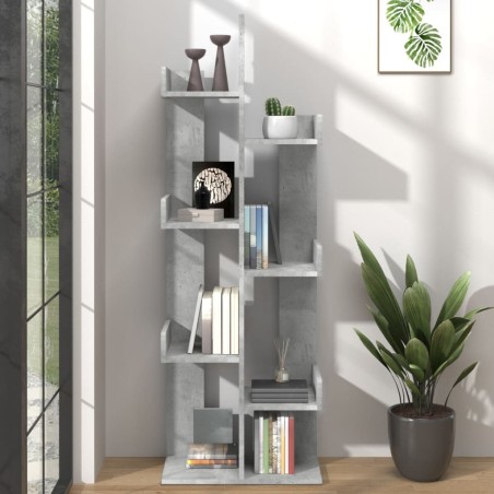 vidaXL Estantería de madera de ingeniería gris hormigón 48x25,5x140 cm