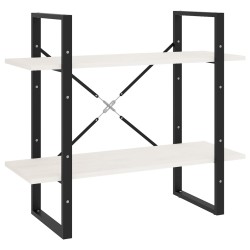 vidaXL Estantería 2 niveles madera maciza de pino blanco 80x30x70 cm