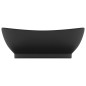vidaXL Lavabo lujoso con rebosadero cerámica negro mate 58,5x39 cm vidaXL Lavabo lujoso con rebosadero cerámica negro mate 58,5x39 cm