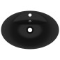 vidaXL Lavabo lujoso con rebosadero cerámica negro mate 58,5x39 cm vidaXL Lavabo lujoso con rebosadero cerámica negro mate 58,5x39 cm