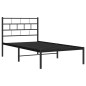 vidaXL Estructura de cama con cabecero metal negro 100x200 cm