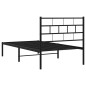 vidaXL Estructura de cama con cabecero metal negro 100x200 cm