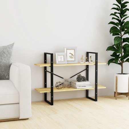 vidaXL Estantería de 2 niveles madera maciza de pino 100x30x70 cm