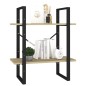 vidaXL Estantería de 2 niveles contrachapada roble Sonoma 60x30x70 cm