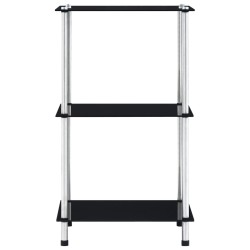 vidaXL Estantería 3 niveles cristal templado negro 40x40x67 cm