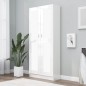 vidaXL Armario de libros contrachapada blanco brillo 82,5x30,5x185,5cm vidaXL Armario de libros contrachapada blanco brillo 82,5x30,5x185,5cm