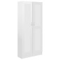 vidaXL Armario de libros contrachapada blanco brillo 82,5x30,5x185,5cm vidaXL Armario de libros contrachapada blanco brillo 82,5x30,5x185,5cm