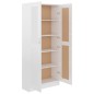 vidaXL Armario de libros contrachapada blanco brillo 82,5x30,5x185,5cm vidaXL Armario de libros contrachapada blanco brillo 82,5x30,5x185,5cm