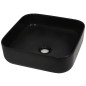vidaXL Lavabo cuadrado de cerámica negro 38x38x13,5 cm