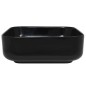 vidaXL Lavabo cuadrado de cerámica negro 38x38x13,5 cm