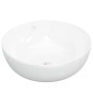 vidaXL Lavabo redondo cerámica blanco 44x17 cm vidaXL Lavabo redondo cerámica blanco 44x17 cm