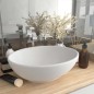 vidaXL Lavabo de lujo ovalado cerámica blanco mate 40x33 cm 