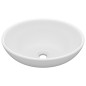 vidaXL Lavabo de lujo ovalado cerámica blanco mate 40x33 cm 
