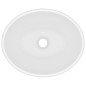 vidaXL Lavabo de lujo ovalado cerámica blanco mate 40x33 cm 