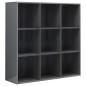 vidaXL Estantería de madera contrachapada gris brillante 98x30x98 cm vidaXL Estantería de madera contrachapada gris brillante 98x30x98 cm