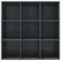 vidaXL Estantería de madera contrachapada gris brillante 98x30x98 cm vidaXL Estantería de madera contrachapada gris brillante 98x30x98 cm