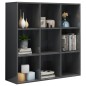 vidaXL Estantería de madera contrachapada gris brillante 98x30x98 cm vidaXL Estantería de madera contrachapada gris brillante 98x30x98 cm