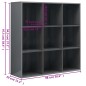 vidaXL Estantería de madera contrachapada gris brillante 98x30x98 cm vidaXL Estantería de madera contrachapada gris brillante 98x30x98 cm