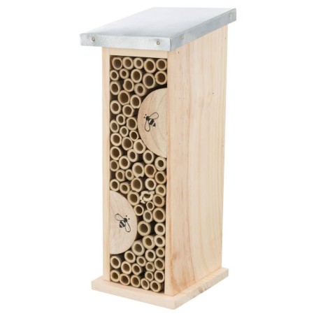 TRIXIE Hotel para abejas madera de pino y metal 11x30x14 cm